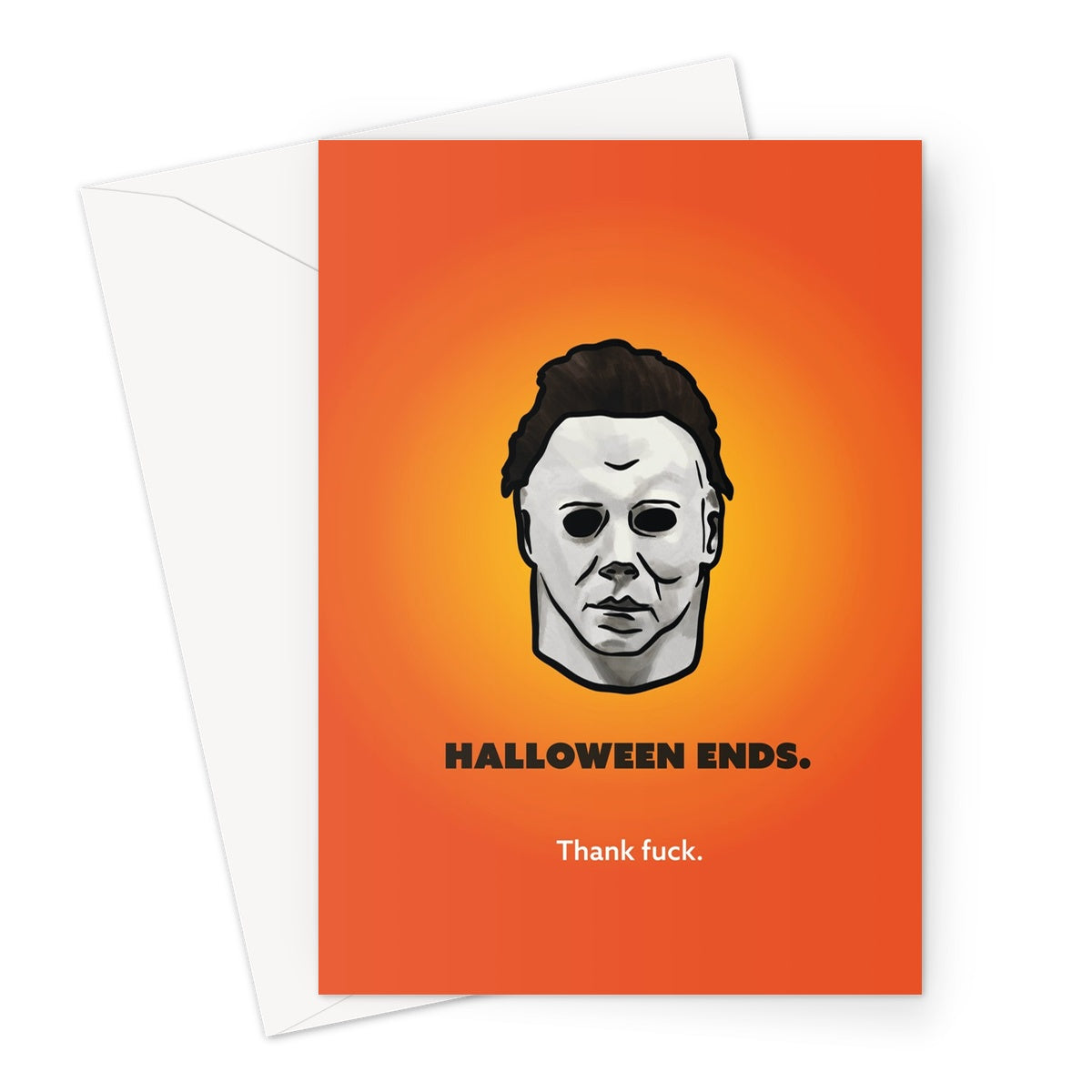 Halloween Ends - Michael Myers Halloween - Orange Greeting Card