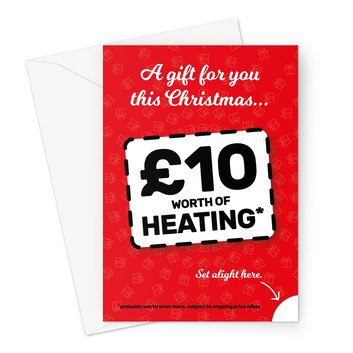 Christmas 2 For 1 Card And Present - Heating Greeting Card