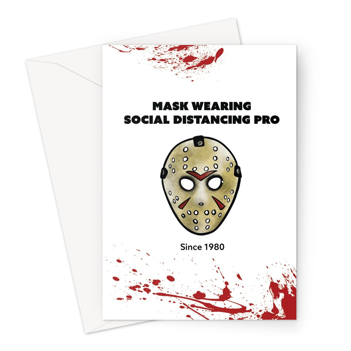 Mask wearing social distance pro - Jason Voorhees Friday the 13th - Blood Splatter Greeting Card