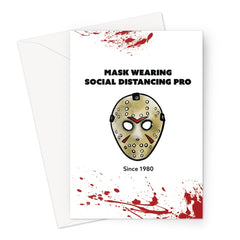 Mask wearing social distance pro - Jason Voorhees Friday the 13th - Blood Splatter Greeting Card