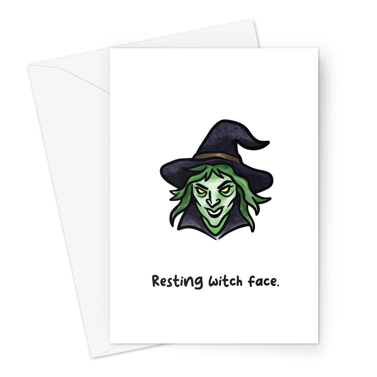 Resting Witch Face Greeting Card