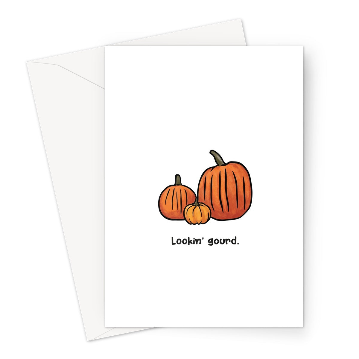 Pumpkins - Looking gourd - Halloween Greeting Card